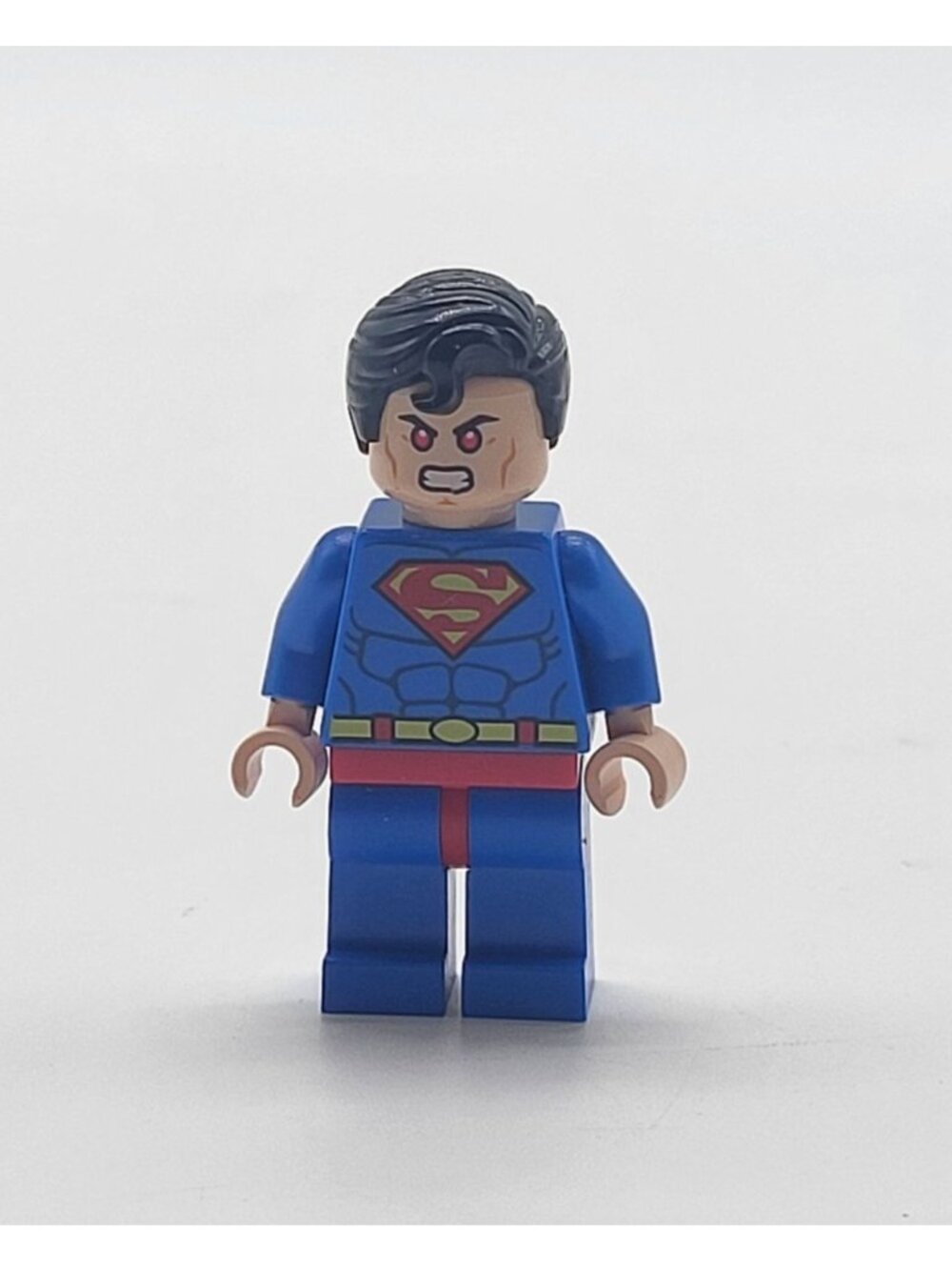 Lego Superman Two Sided Face Red Eyes Open Mouth (No Cape)